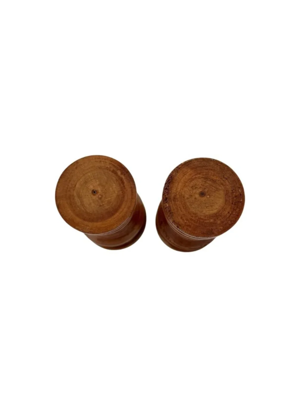 Vintage Pair of‎ MCM Farmhouse Rustic Hand Turned Wooden Candle Holders